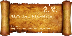 Nándori Nikodém névjegykártya